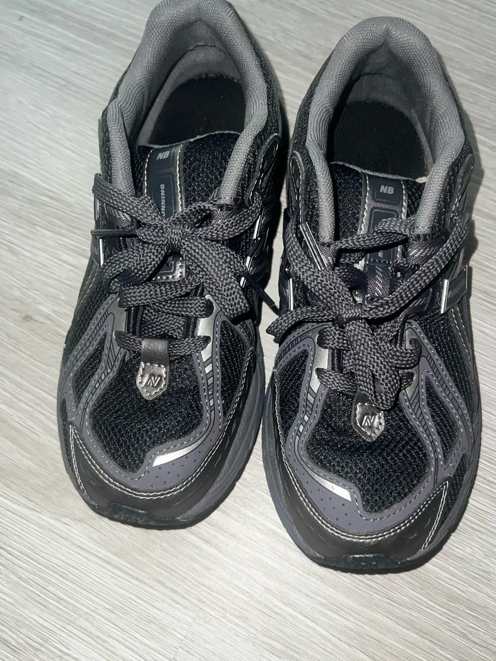 New Balance Kids' Black and Gray Lace-Up Sneakers
